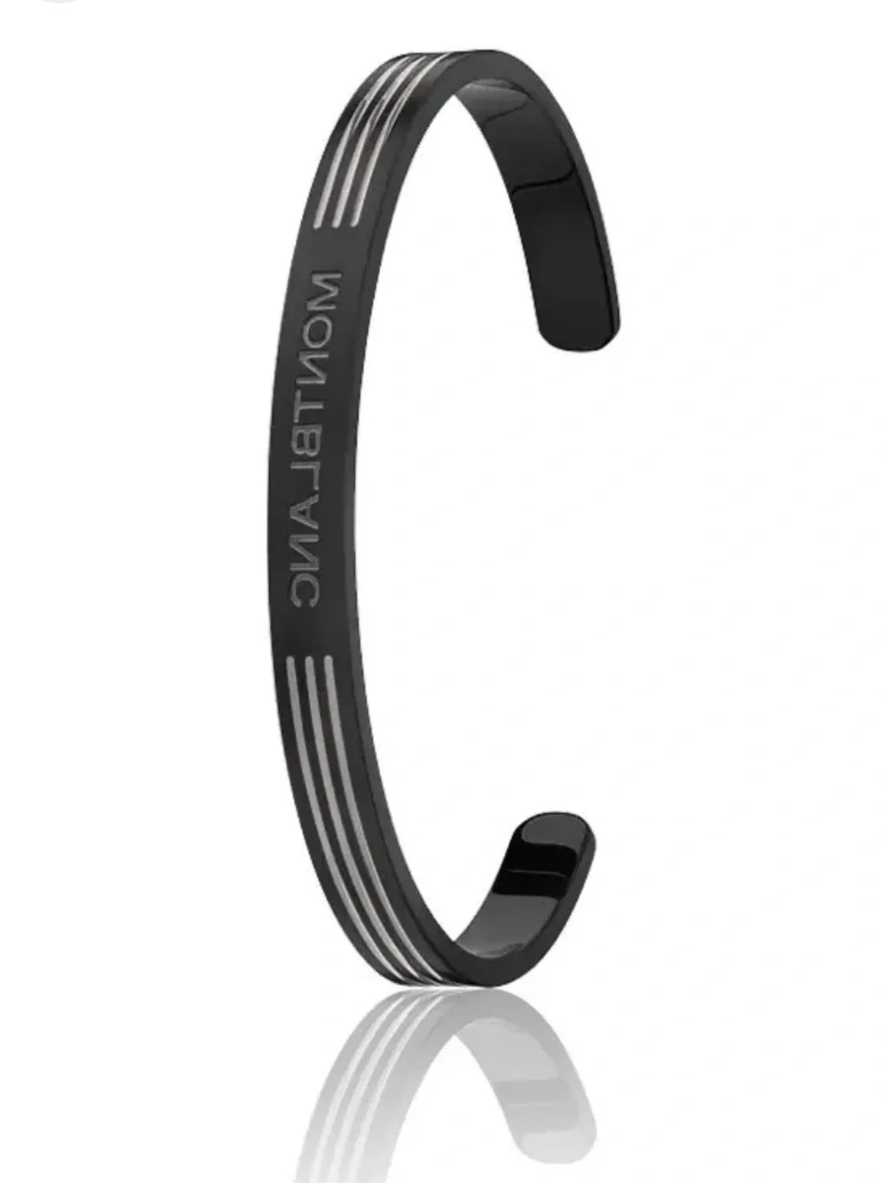 Montblanc Black and Silver Slim Smart Wristband